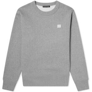 Acne Studios Fairview Face Patch Crew Neck Sweatshirt Gray Cotton Unisex Small